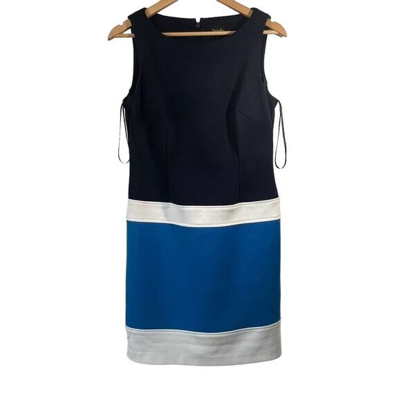 Womens MOD Laundry Blue Striped Mod Shift Dress 8 Medium